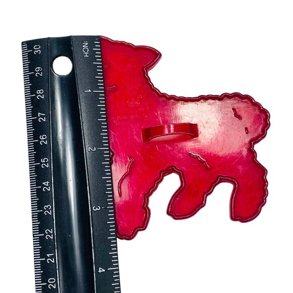 Vintage HRM Design Red Plastic Cookie Cutter Lamb Christmas Spring Easter Farm - Picture 5 of 5